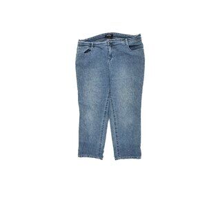 Roz & Ali Crop Capri Women's size 16 Medium Wash Blue Denim Jeans